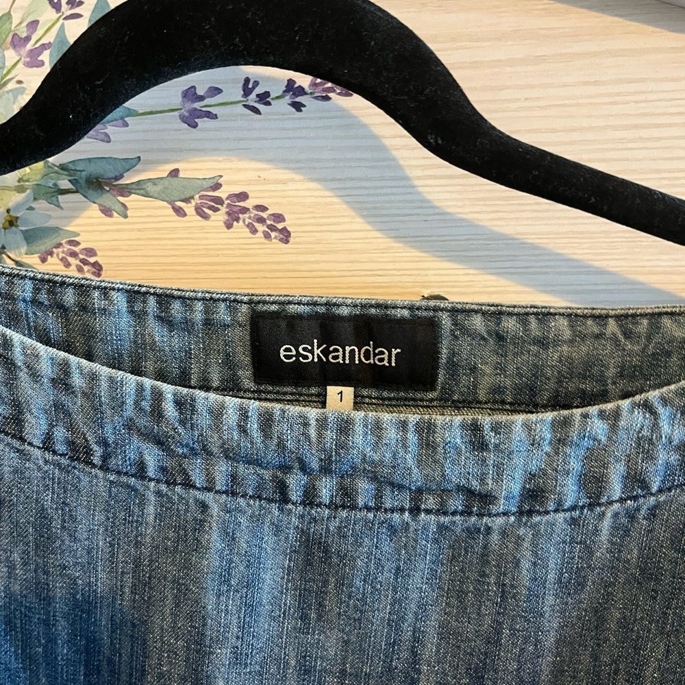 Eskandar Blue Denim Top - Picture 3 of 9